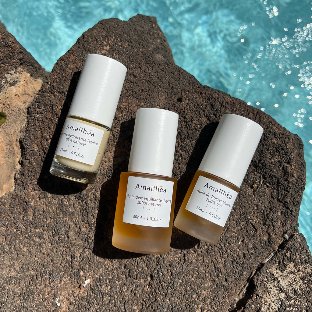 Skincare routine for combination to oily & mature skin | travel size | Simple, safe and organic | Refillable bottles | Only natural and safe ingredients