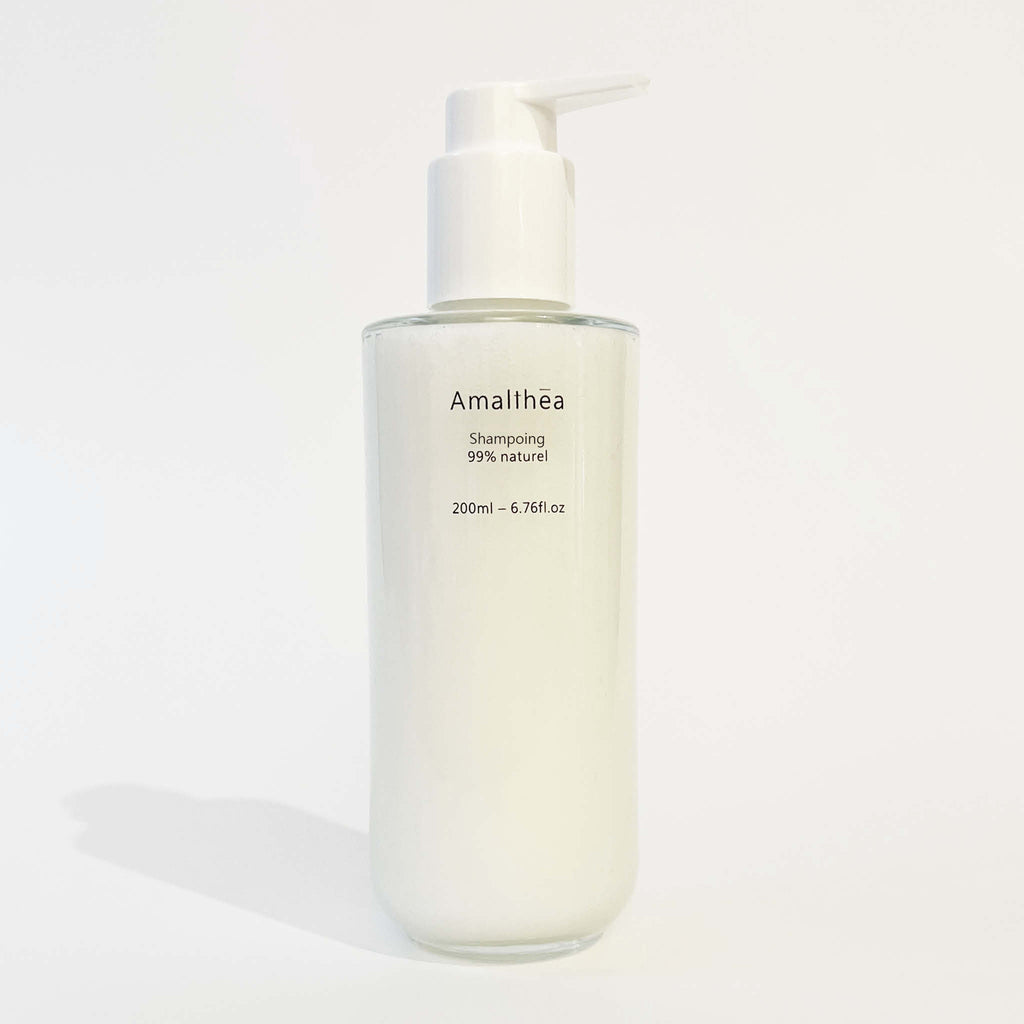 Amalthea Shampoo | 99% natural | Organic certified | Only safe ingredients, shampoo with no sulfate, silicone, SLS or SCI | Refillable bottle in glass
